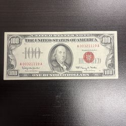 1966 $100 Red Seal United States Paper Money