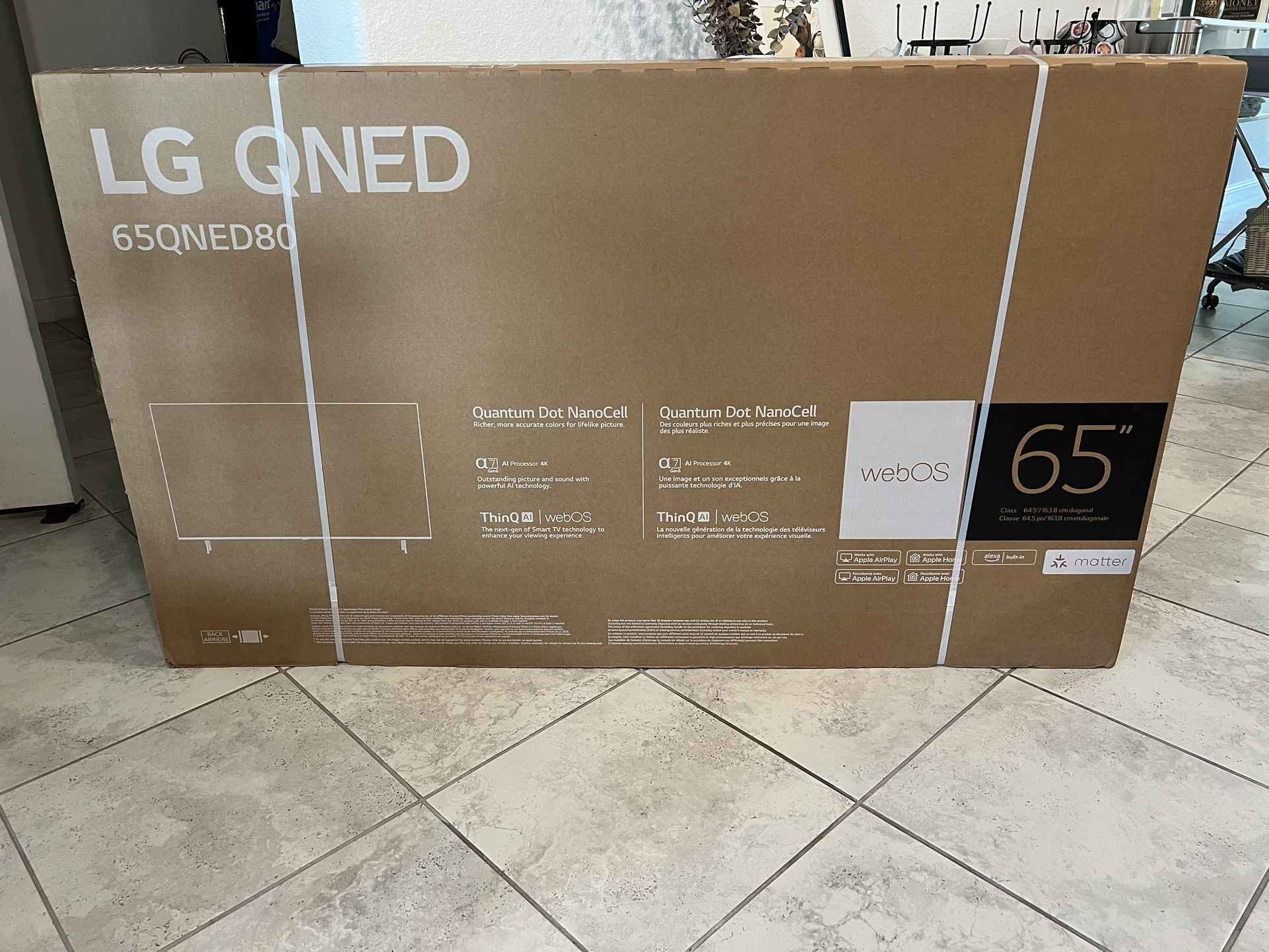 LG 65QNED80 65” Smart 4k TV, brand new sealed in box