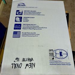 NEW BEMIS Lift-Off Never Loosens Elongated Toilet Seat in White Enameled Wood