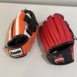Franklin Baseball Glove/ Tee Ball Mitts For Soft Ball  for Kids Size 8.5" Bundle