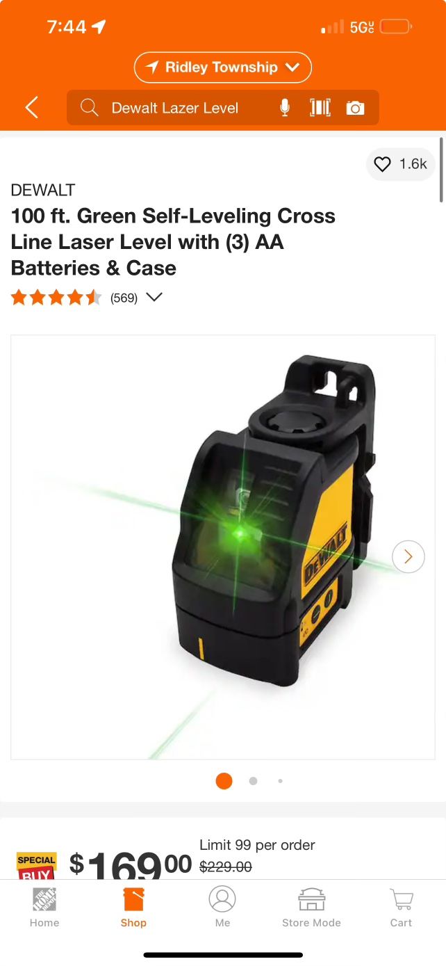 Dewalt Cross line leveler