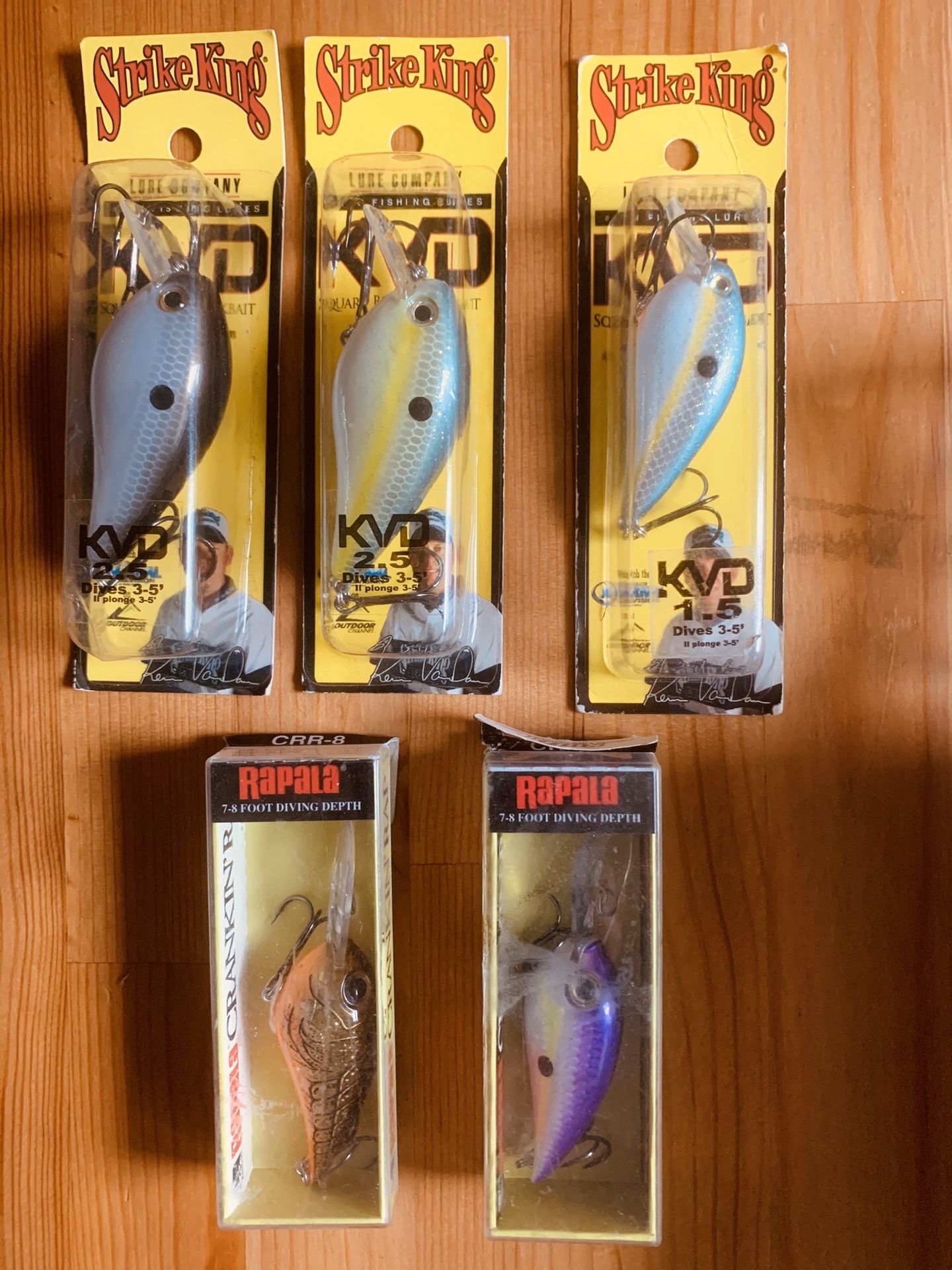 Strike King & Rapala Crankbaits (All 5) Bass Fishing Lures