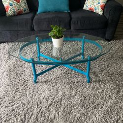 Glass And Metal Coffee Table