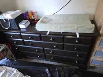 Dark REAL Wood 11 Drawer Dresser