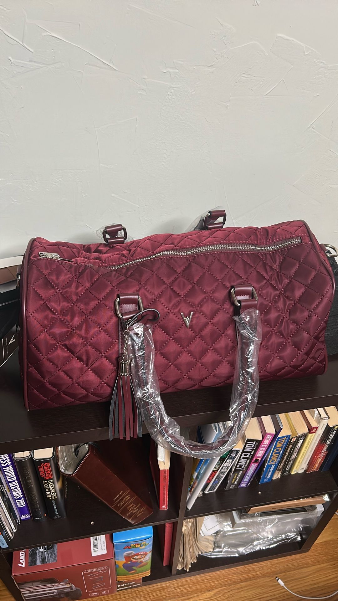Quilted Duffel Bag Red