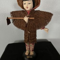 VINTAGE HAND CRAFTED ORIENTAL 11" DOLL 
