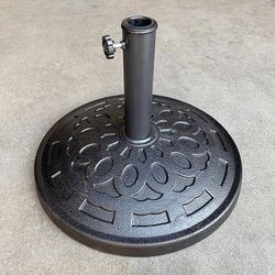(NEW) $30 Patio Umbrella Base 19” Round Stand Outdoor Garden Market, Weight 30lbs