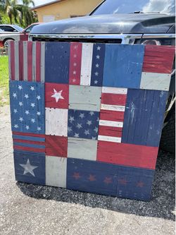 Wooden flag picture