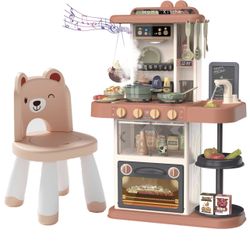 PanKome Kitchen Toy for Kid, Modern Kitchen Playset Pretend Food - Toy Accessories Set