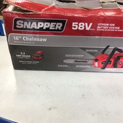Snapper 58vmax Chainsaw 16’ W Charger And Battery 