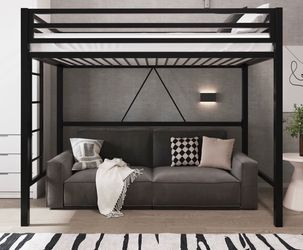 Twin Loft Bed (black metal)