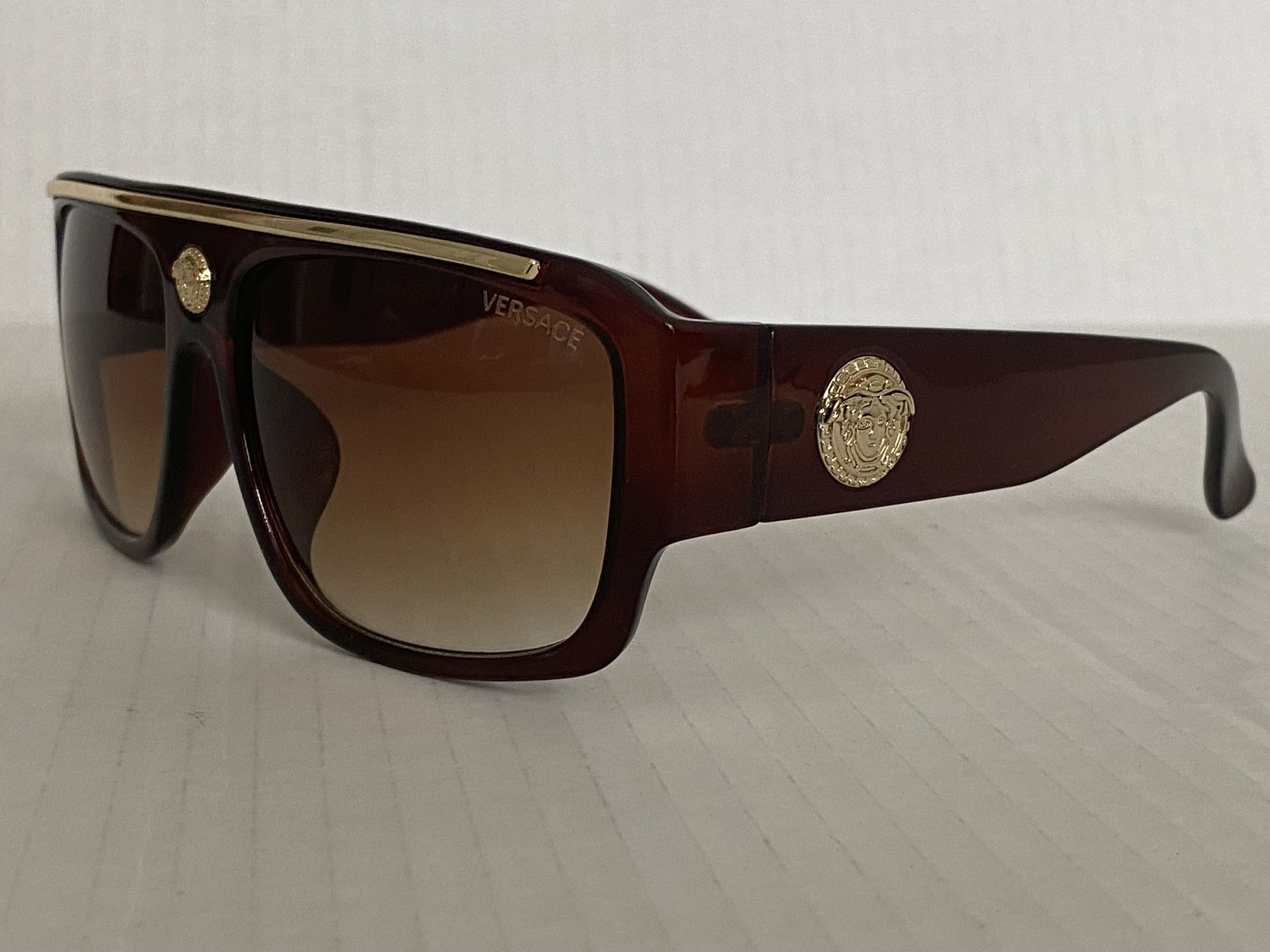 Versace Sunglasses Men Brown Medusa