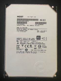 SAS HGST 8tb Hard Drive 12.0Gb/s
