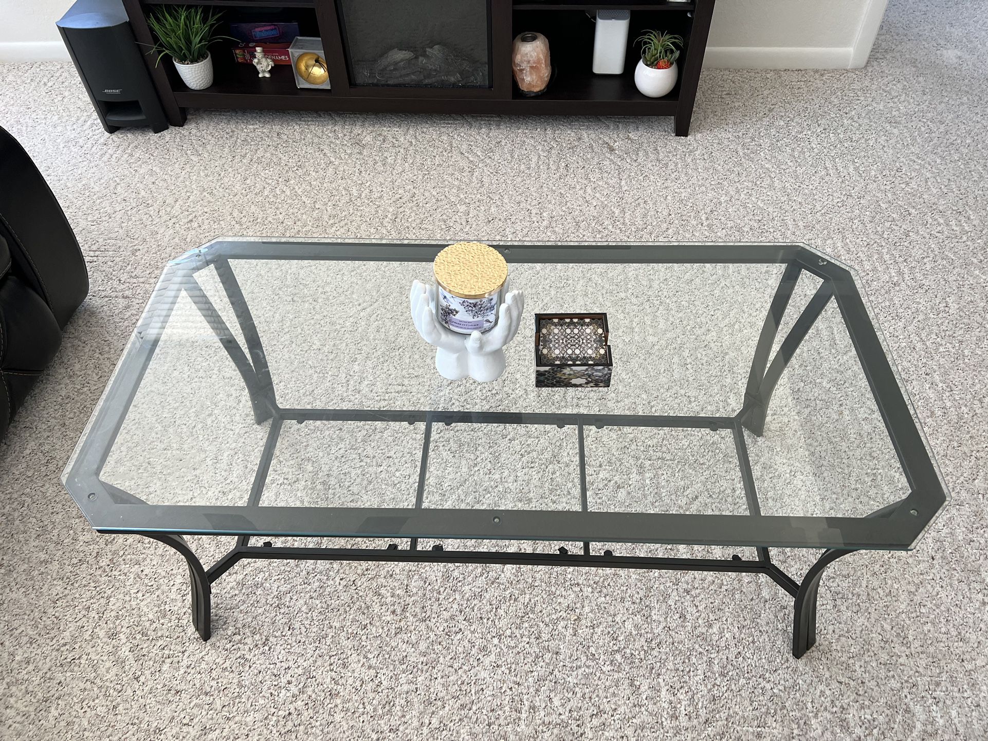 Glass Coffee Table And Side Table