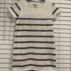 ZARA Blue/White Sequins Dress, size S