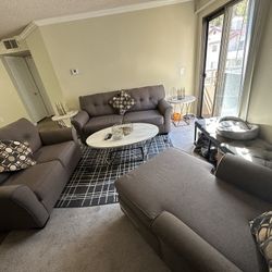 ✨ Stylish 3-Piece Couch Set + Coffee Table, Side Tables, Rug & Decor – Full Living Room Setup! ✨