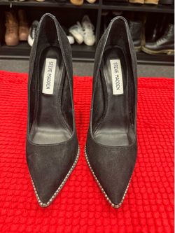 Steve Madden Black Suede Pointed Toe Stiletto Heels – Women’s Pumps
