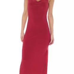 Red Bebe Women's Jersey Cowl Maxi with Rhinestone Strap size 2
