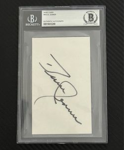Bruce Jenner Beckett BAS Slabbed 3x5 Autograph Olympic Gold Medal Winner