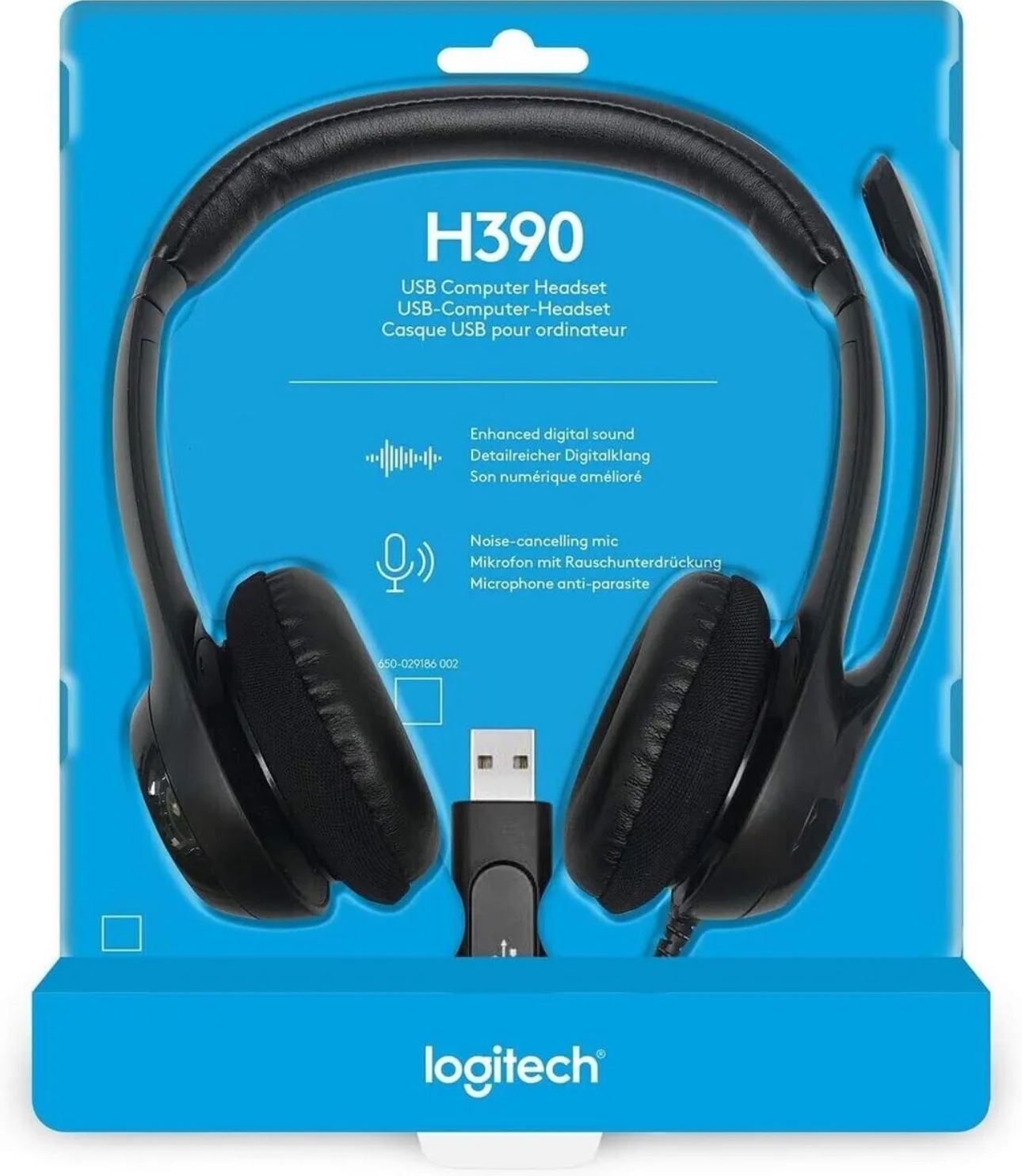 Logitech - Over the Ear USB Headset (Black) Model# H390