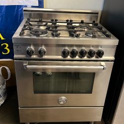 BERTAZONNI 30”WIDE GAS RANGE STOVE IN STAINLESS STEEL 