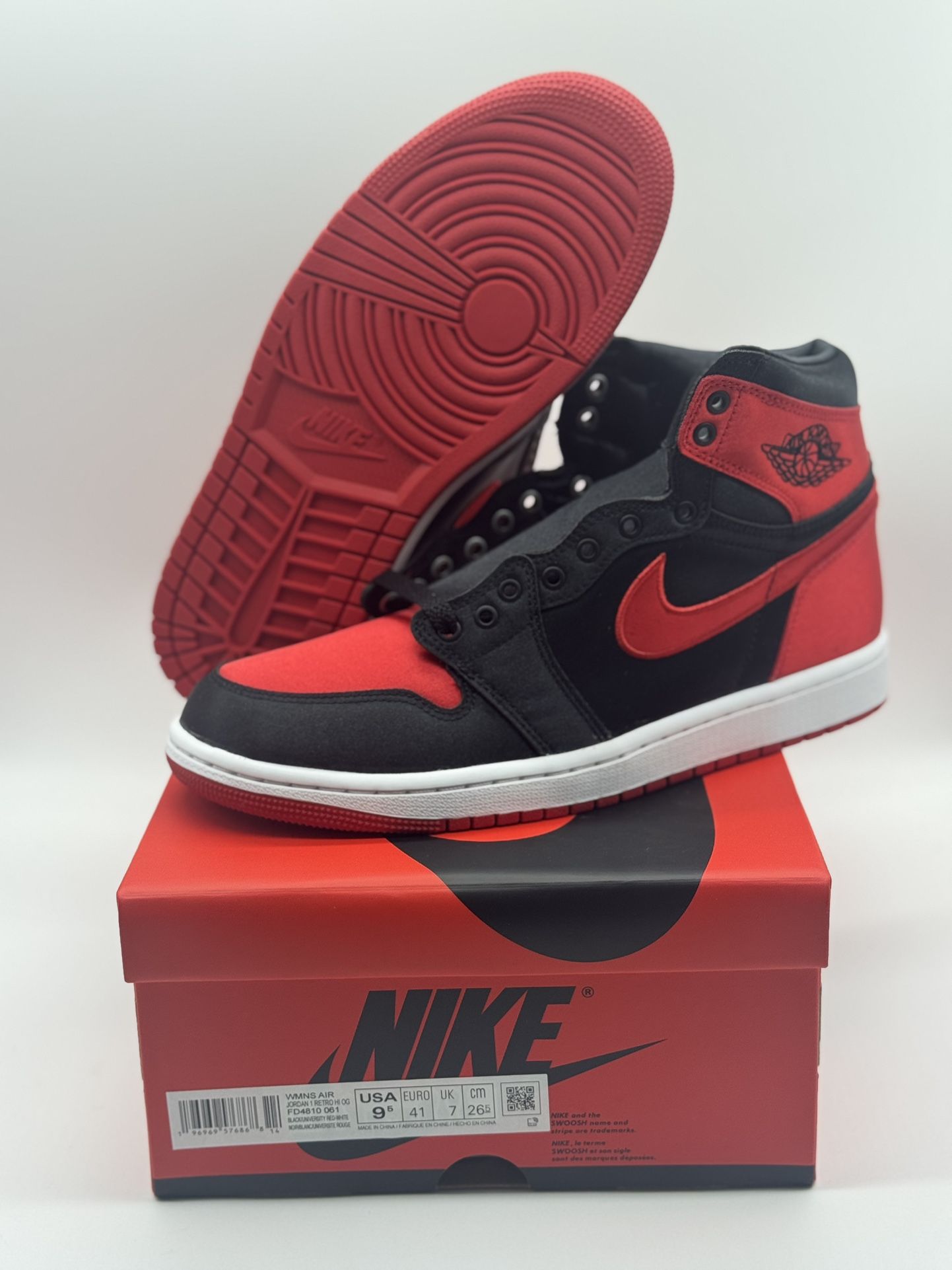 Nike Air Jordan 1 Retro High OG Satin Bred FD4810-061 Men’s Size 8 | 9.5W 