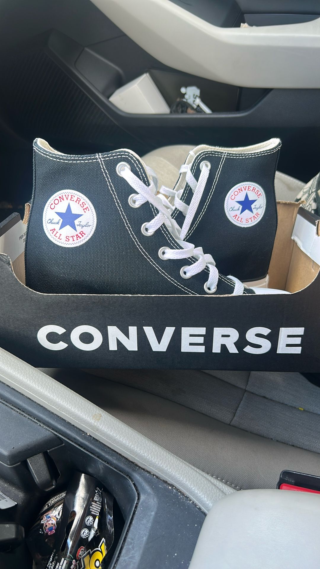Black & White High Top Converse, Size 9