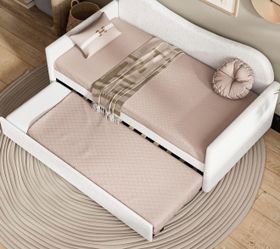 Twin bed with trundle and one twin mattress