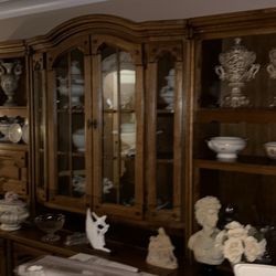 German Shrunk China Cabinet. 6 Pieces 