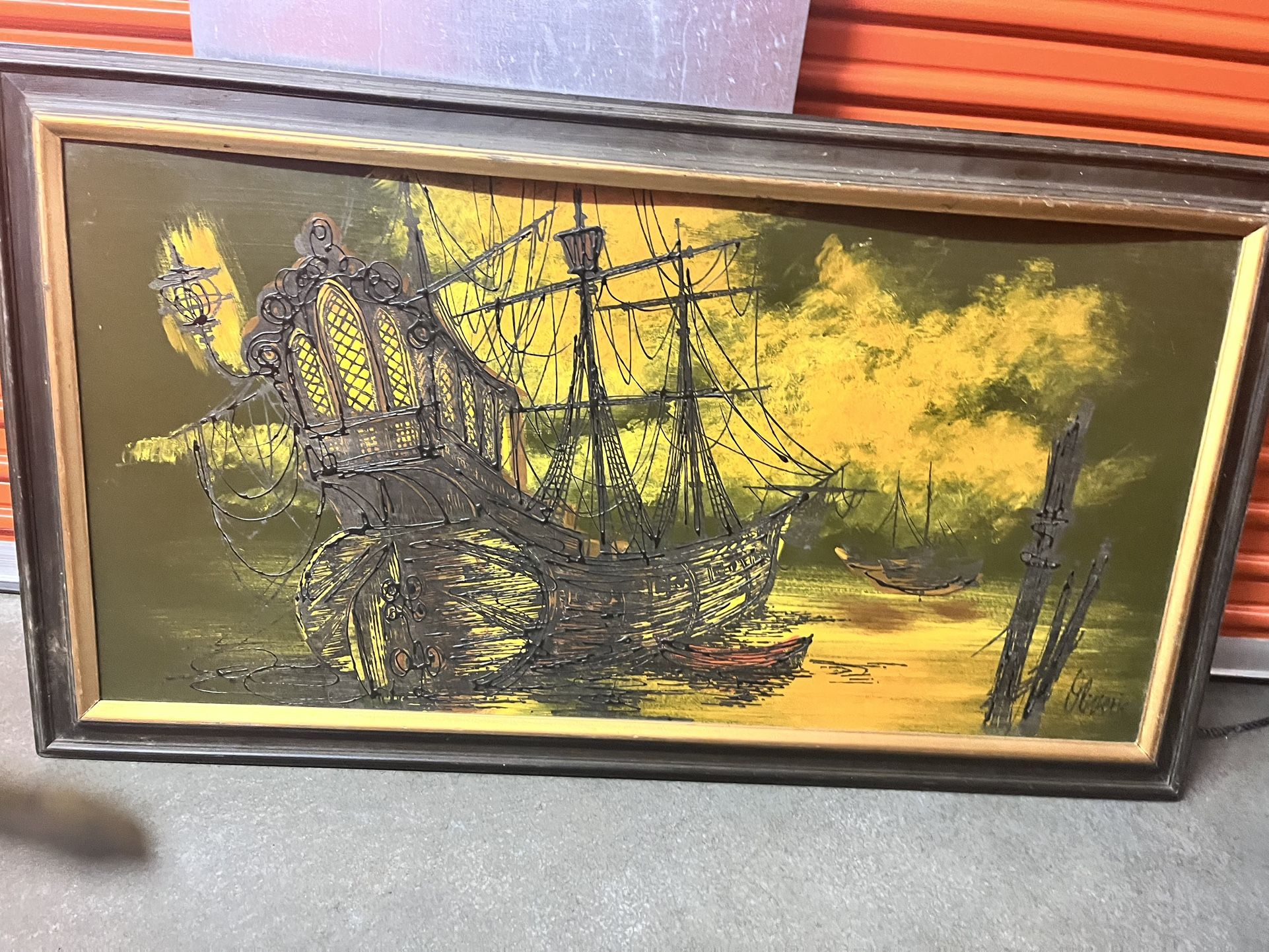 Pending !!!!!! X-large Mid Century Nautical Art (Pending )