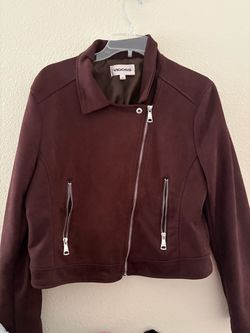 Vigoss Burgundy Moto Jacket Size Large/ All is negotiable