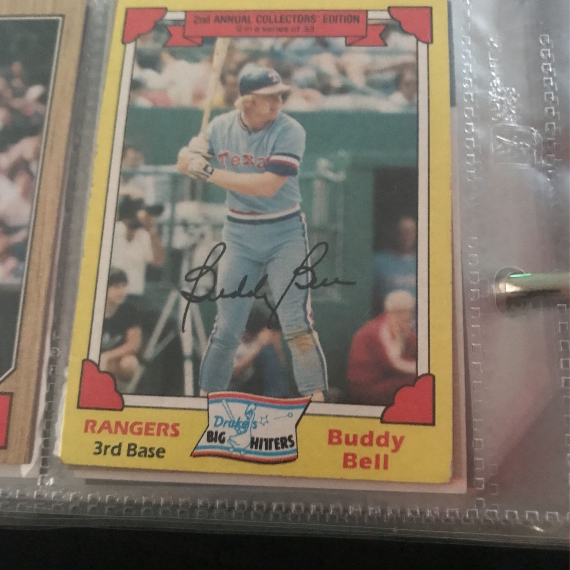 Topps 2nd Annual Collectors Edition Buddy Bell Autograph 1982