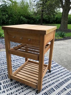 Butcher Block Island Cart