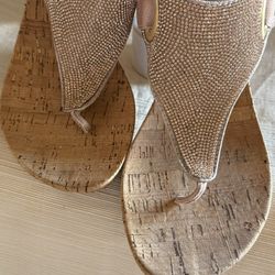 Elegant Cream W/ Rhinestone Embellishment Sandals