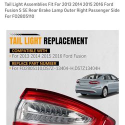 Tail Light Replacement Ford Fusion (passenger Side)
