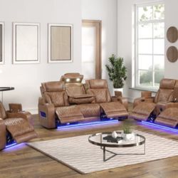 3 Pc Brown Power Reclining Set