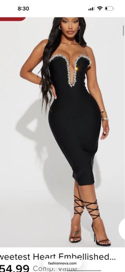 Bandage embellished midi dress