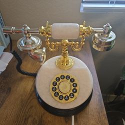 Marble Rotary Phone With Modern Features