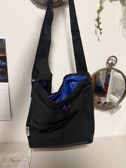 Dyson heavy duty black canvas tote bag with blue lining #tote #minimalist