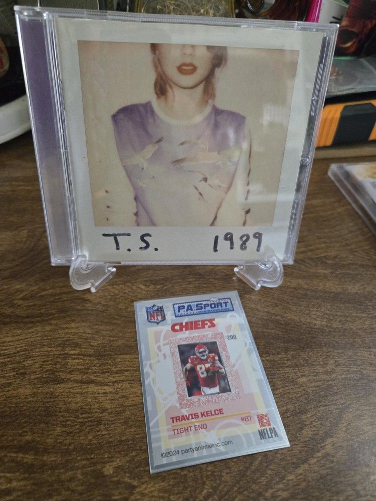 Taylor Swift 1989 CD & Travis Kelce 1st. NfL Stamp