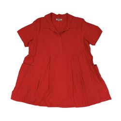 Flax Tunic Dress Short Sleeve Collar Popover Pleated Pocket 100% Linen Lagenlook   Elevate your wardrobe with this stunning Flax Tunic/Dress, perfect 