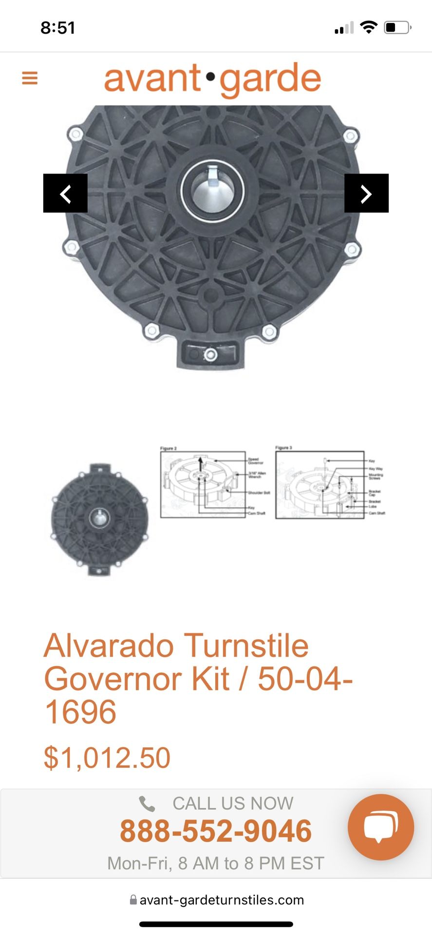 Alvarado Turnstile Governor Kit / 50-04-1696