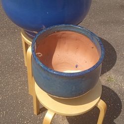 2pc Set Of Large Glazed Terracotta Garden Planter High Quality Masterpiece Very Heavy