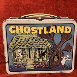 Vintage Ghostland Spinner Game Metal Lunch Box 1977 Ohio Art Kids Lunch Box Game