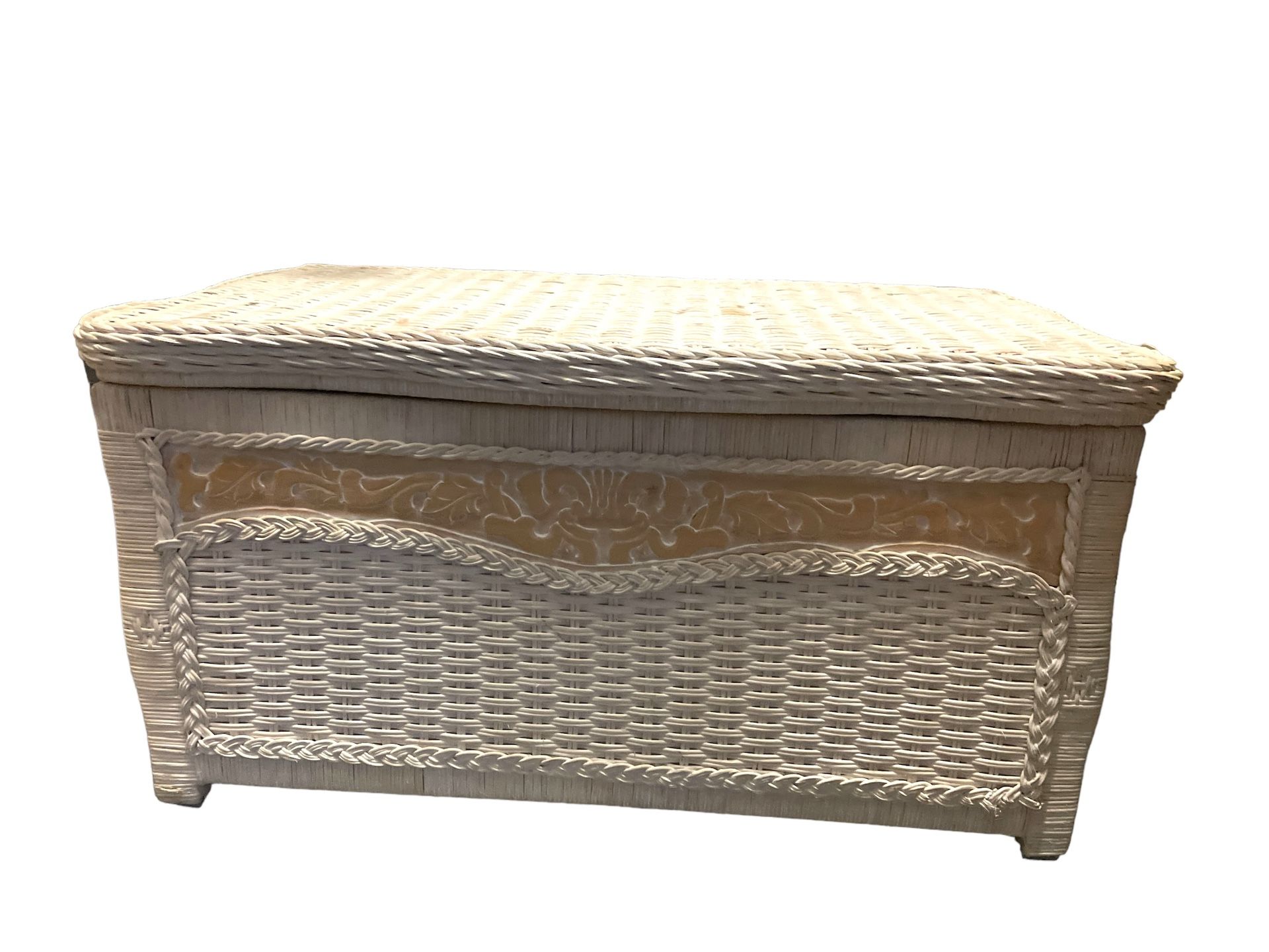 White Wicker Chest