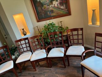 DINING ROOM SET six chairs and table..Not tears not stains