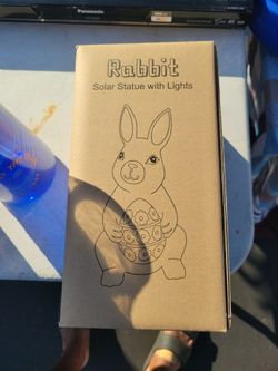 Rabbit Solar Powered Statue With Lights