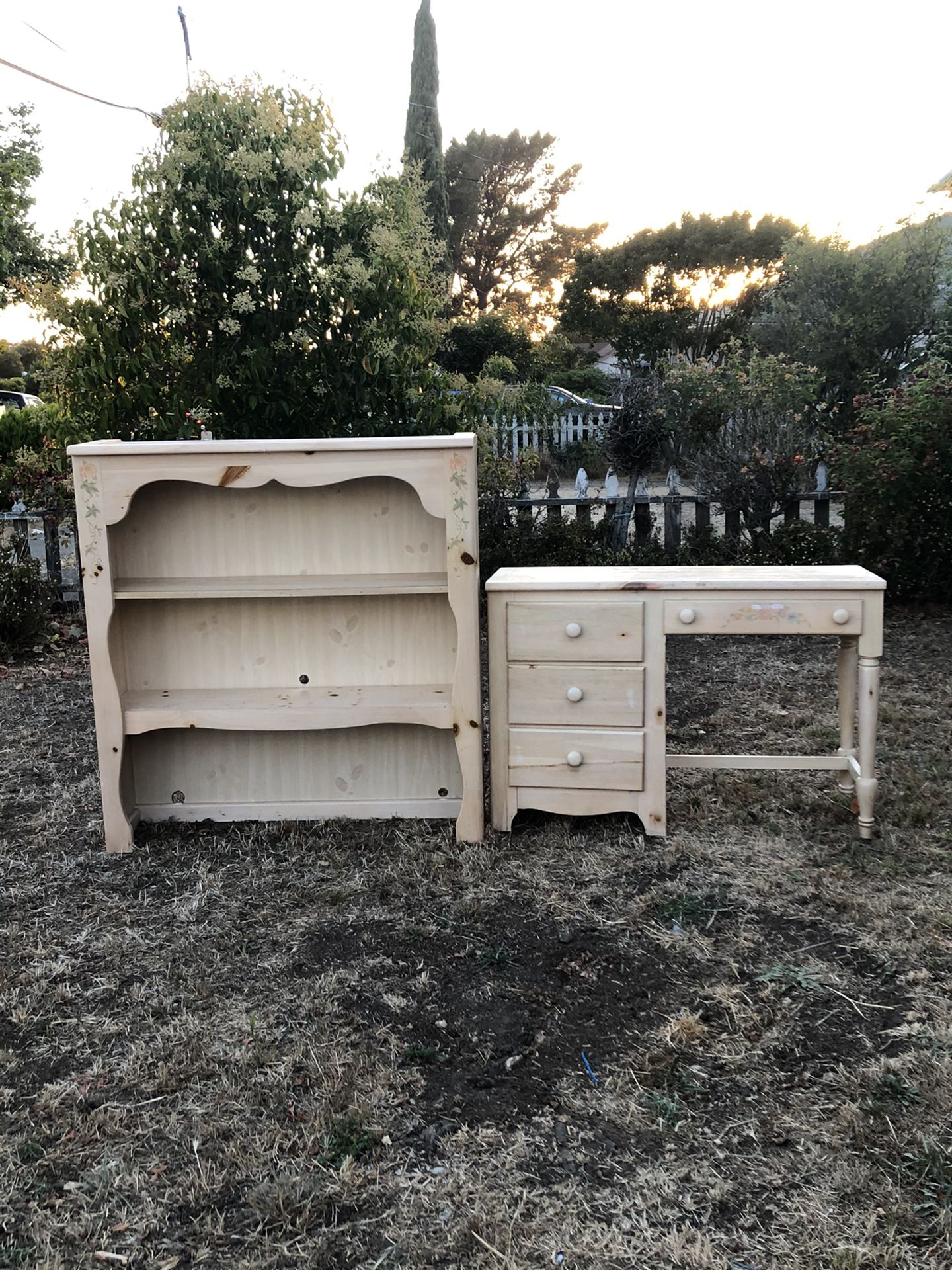 Child’s desk with hutch with matching night stand