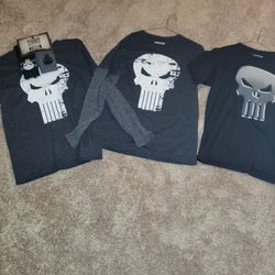 Three Brand New Punisher Shirts 
