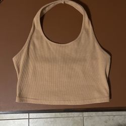 shein tan halter top